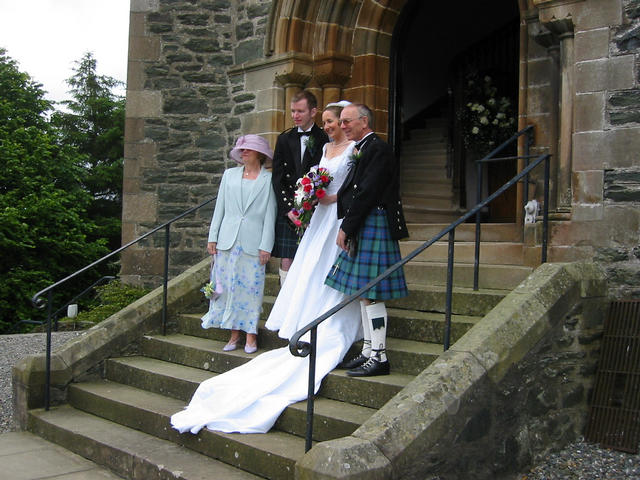 Outside the church