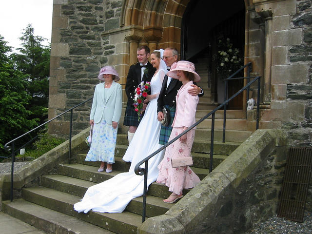 Outside the church