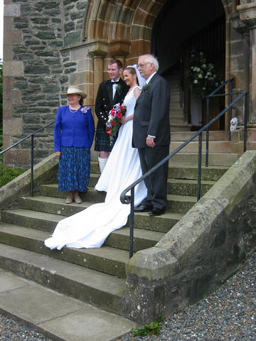 Outside the church