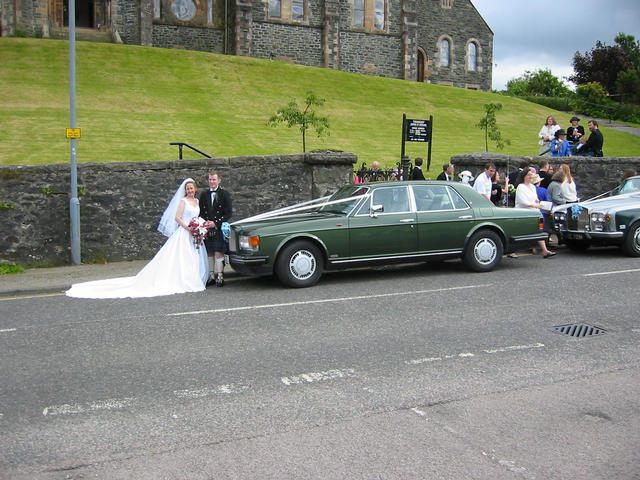 Outside the church